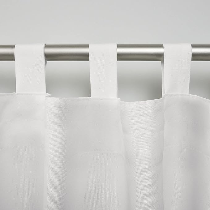 Exclusive Home Cabana Solid Indoor/Outdoor Light Filtering Hook-and-Loop Tab Top Curtain Panel Pair, 54"x108", Vanilla Exclusive+Home