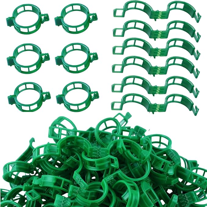 Plant Support Clips, 100 Pcs Tomato Clips, Plastic Trellis Clips, Grape Vine Tomato Vine Vegetables Plants Garden Support Clips to Grow Upright Makes Plants Healthier Rootora