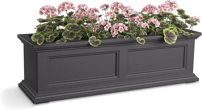 Mayne Fairfield 3-Foot Window Box – Self-Watering, Weather-Resistant Planter for Flowers – Durable Design for Outdoor Use, Perfect for Windows Mayne
