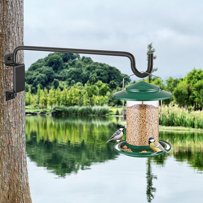 16"Swivel Plant Hanger - 360° Outdoor Hanging Brackets with 12-Directional Adjustable Hook, Rust Resistant Solid Steel Wall Mount for Bird Feeders, Indoor/Outdoor Plants, Garden & Patio YELOKIE