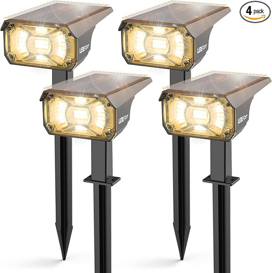Solar Spot Lights Outdoor Landscape Lights, 40 LEDs Solar Landscape Spotlights Outdoor Waterproof Auto On/Off Garden Lights, Outdoor Lights for Yard Palm Trees Driveway Patio Pool LEREKAM