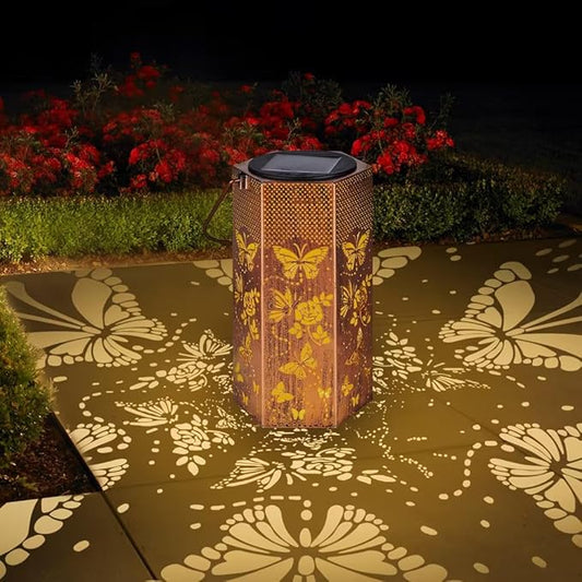 Butterfly Solar Lights Outdoor -Mothers Day Gifts for Mom Grandma, Birthday Gifts for Women, Butterflies Solar Lanterns Outdoor Waterproof Garden Decoration for Outside Eandisom
