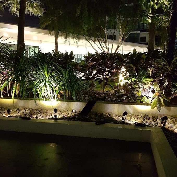 4-Spotlight Mini 50X Solar-Powered LED Spotlight (Warm White LED), Black Finish, Outdoor Garden Yard Landscape Downlight SolarLightMart