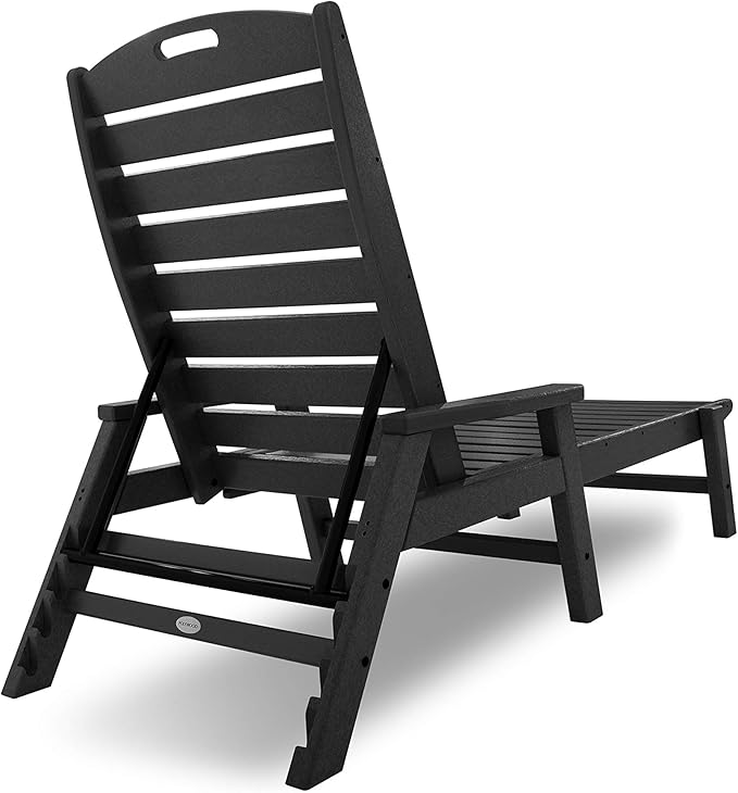 POLYWOOD NCC2280MA-P Nautical Arms Chaise, Black POLYWOOD
