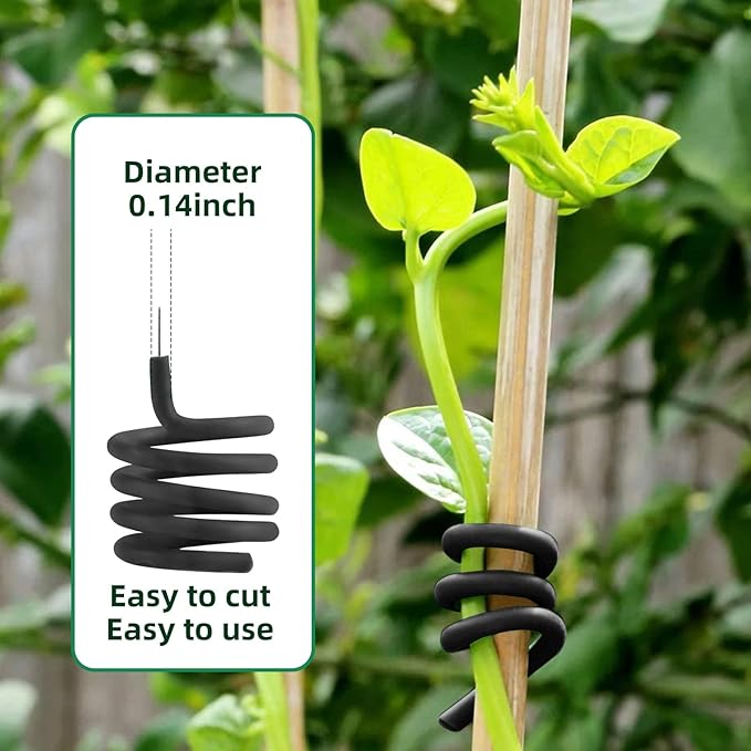 Decoroca Soft Plant Ties for Support - 65.6' Reusable Waterproof Plant Wire, Garden Twist, Office Organization and Decoration Binding（1pc/Black） Decoroca