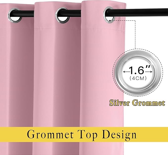 NICETOWN Door Curtain for Closet Doors 80 Inches Long 1 Panel, Blackout Doorway Curtain for Open Closet Bedroom, Room Divider Living Room for Privacy (Rouge Pink, 1 Panel, 46W x 80L) NICETOWN
