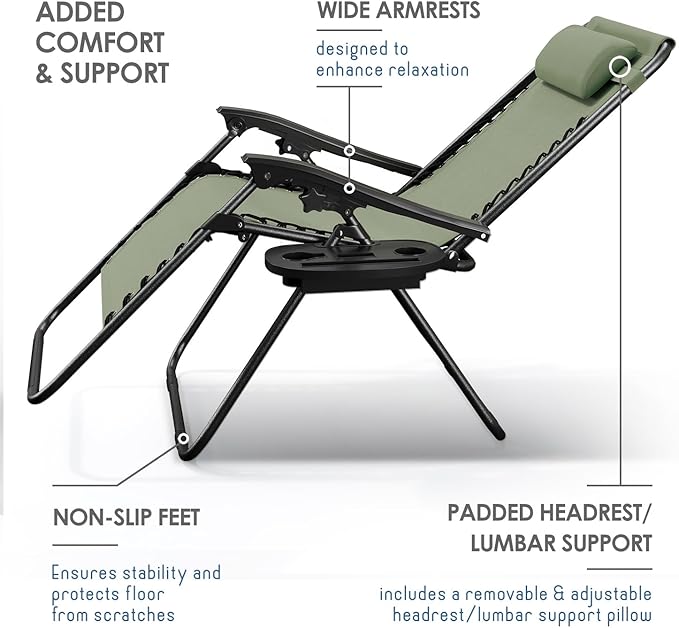Nestl Zero Gravity Chairs Set of 6 - Sage Green Nestl