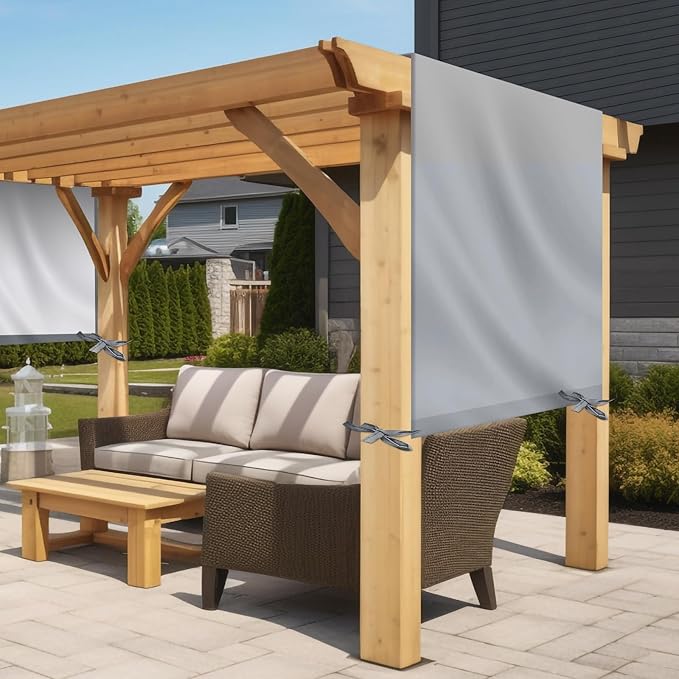 Universal Pergola Replacement Canopy Outdoor Canopy Shade Cover Waterproof Shade Top Cover for Outdoor Patio Porch Backyard(17 x 6.8 ft,Gray) Wowangce