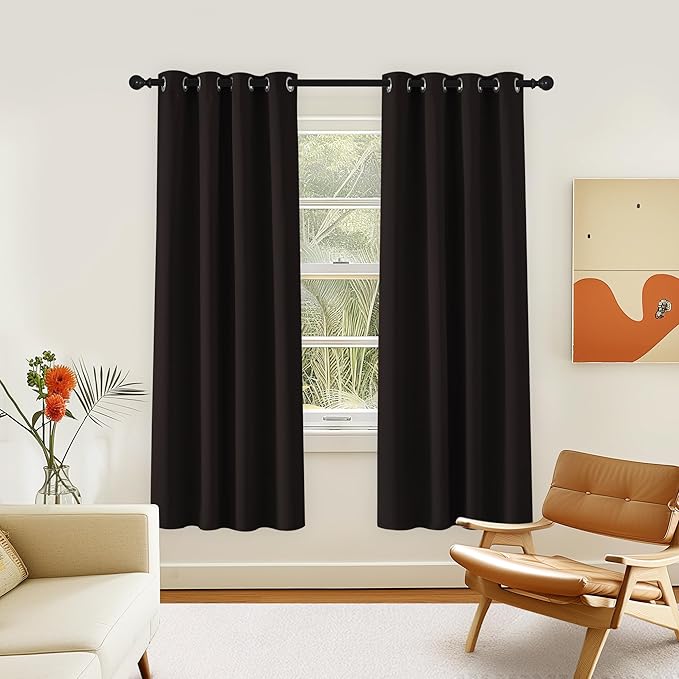 NICETOWN Room Darkening Curtain for Living Room - Energy Saving Thermal Insulated Grommet Room Darkening Curtain/Drape for Bedroom (1 Panel, 46 by 72, Toffee Brown) NICETOWN