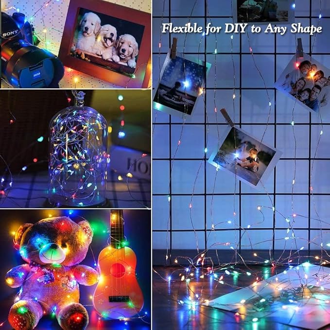 Joomer Solar Fairy Lights, 4-Pack Total 104FT 320LED Solar String Lights Outdoor Waterproof 8 Lighting Modes for Fence Party Garden Patio Yard Home Holiday Tree Outdoor Decoration (Multicolor) Joomer