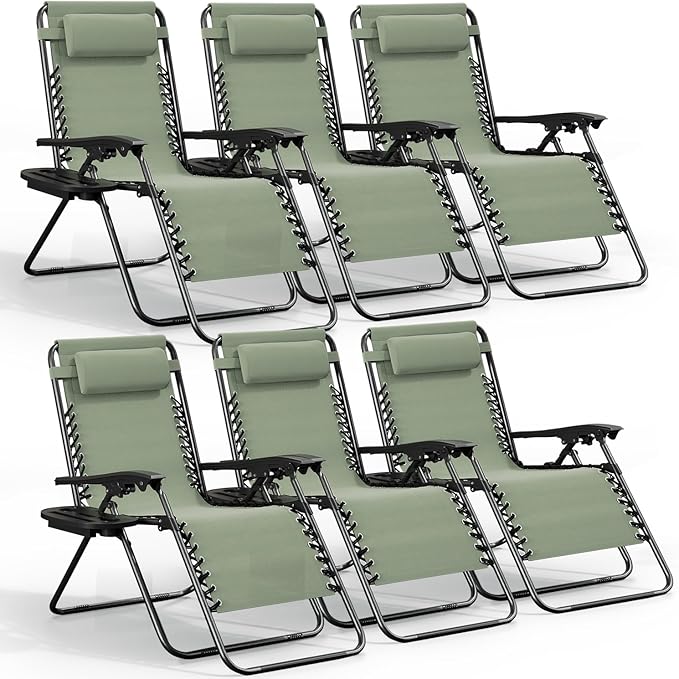 Nestl Zero Gravity Chairs Set of 6 - Sage Green Nestl