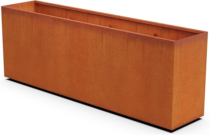 Plantercraft Corten Steel Planters | 84 Inch Extra Large Rectangular Planters for Outdoor Plants | Heavy Duty Metal Planter Box for Modern Patio Privacy Screen & Landscape Design Plantercraft