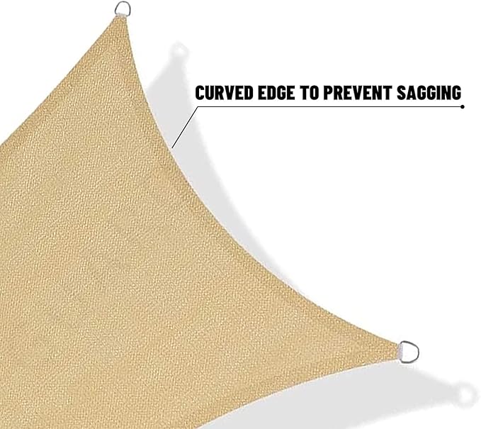 SUNNY GUARD Custom Size 13'x13'x18.4' Sand Sun Shade Sail Right Triangle UV Block Shade for Backyard Yard Patio Deck Garden(Customized) SUNNYGUARD