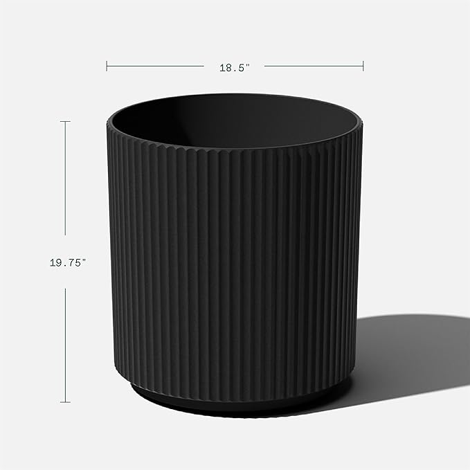 Veradek Round Demi Planter Pots for Indoor/Outdoor Garden Use, Made from Plastic-Concrete Mix with Drainage Holes, Perfect for Small to Large Succulent Plants, Flowers, Modern Interior Plants VeradekOutdoor