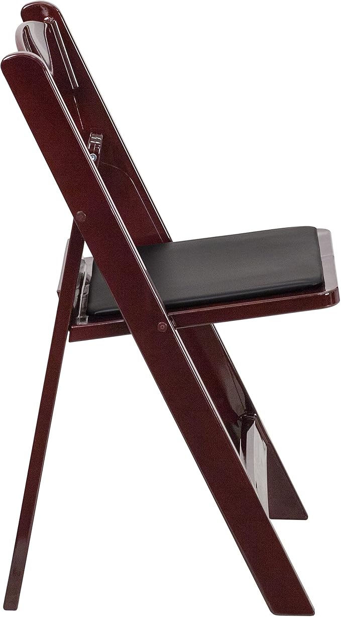 Flash Furniture Hercules Series Folding Chairs for Weddings and Formal Events, Stackable Commercial Event Seats with 1,000-lb. Static Weight Capacity, Set of 4, Red Mahogany FlashFurniture
