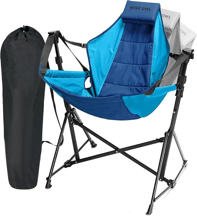 Wise Owl Outfitters Hammock Chair for Adults – Comfortable Portable Folding Rocking Camping Chair with Carry Bag – Great for Lawn, Campsite & Outdoors WiseOwlOutfitters
