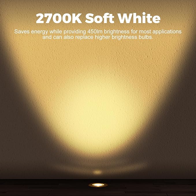 Gardencoin Low Voltage Landscape LED Well Lights, 12V in Ground Lights Outdoor IP67 Waterproof, 4.3 inch Wired Landscape Up Lighting, Included Replaceable 5W 2700K MR16 Bulb Dimmable, 12 Pack Gardencoin