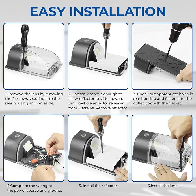 CINOTON 26W LED Wall Pack Light with Dusk to Dawn Sensor, 3000LM [100-277Vac] LED Wall Lights IP65 Waterproof Outdoor Security Flood Lighting for Garage Warehouse Garden 5000K-Daylight 4 Pack CINOTON