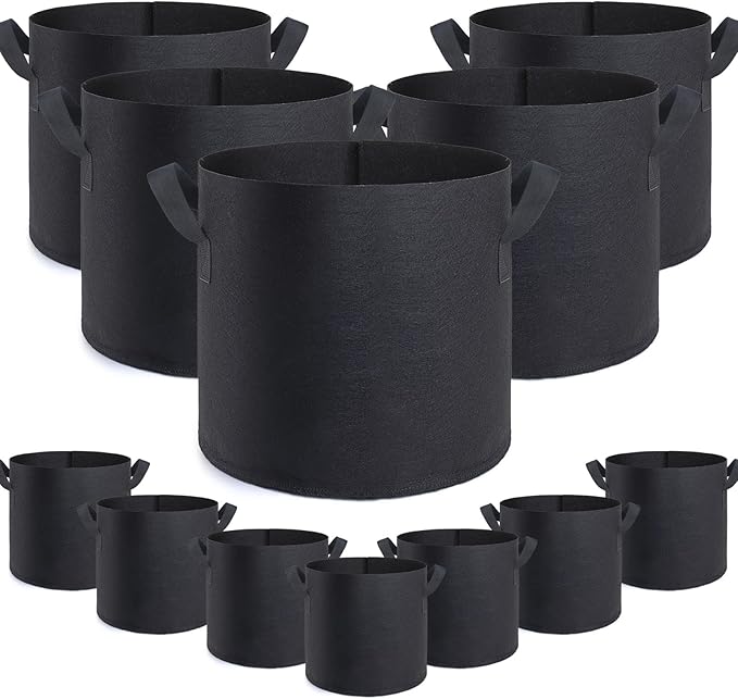 12 Pack 20 Gallon Grow Bags,Premium Fabric Pots 20 Gallon for Healthy Plant Growth - Durable and Reusable Garden Bags to Grow Vegetables,Fruits,and Flowers GROWTNTLLC