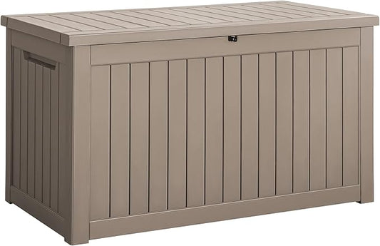 Devoko XXL 230 Gallon Resin Large Deck Box Waterproof Outdoor Storage Box Loackable for Patio Furniture Cushions and Garden Tools DEVOKO