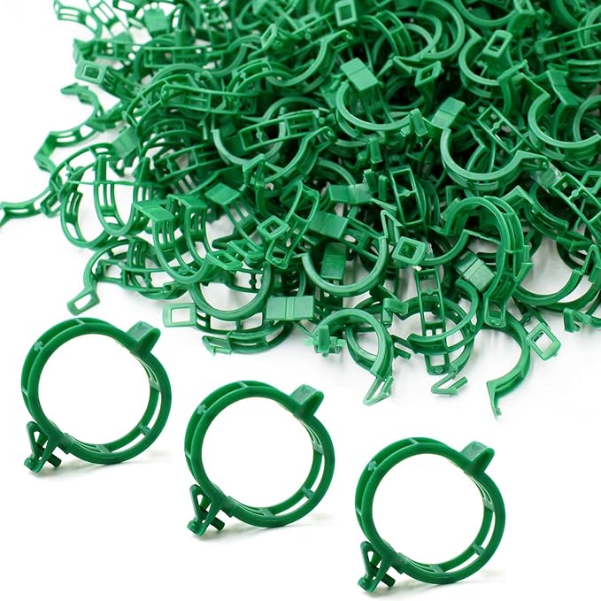200 Pcs Plant Support Tomato Clips, Garden Clips, Crop Clips for Vine Vegetables, Fixing Tomato, Sweet Pepper, Eggplant, Makes Plants Grow Upright and Healthier（Green） PEOUWNES