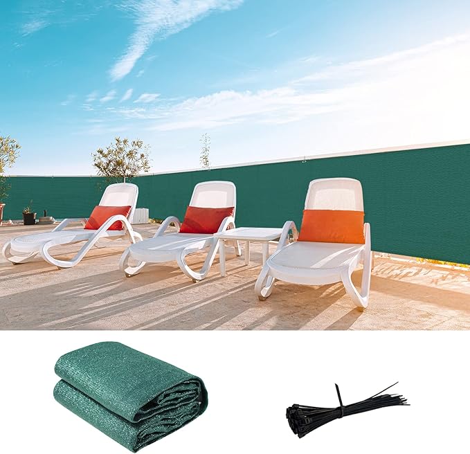 LOVE STORY Custom Size 3'x28' Dark Green Balcony Privacy Screen,UV Block Privacy Fence Screen,90% Shield for Outdoor Pool Garden Apartment Railing LOVESTORY