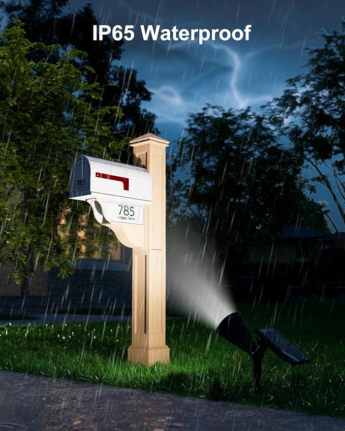 Solar Spot Lights Outdoor Waterproof for Flag, Palm Tree, Pole, Sign, Statue, Mailbox, Bright LED Outside Landscape Flood Spotlights for Accent Uplighting Yard, Garden, House, Backyard, Patio FALOVE