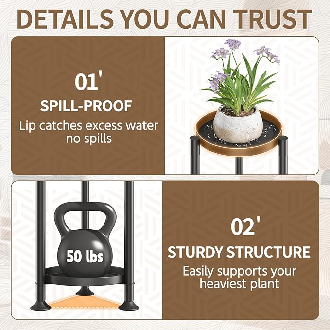 LASZOLA 3 Tier Black Corner Plant Stand Indoor for Large Tall Flower, Heavy Duty Sturdy Metal Vertical Tiered Planters Holder for Patio, Multi Level Wrought Iron Organizer Décor for Modern Farmhouse LASZOLA