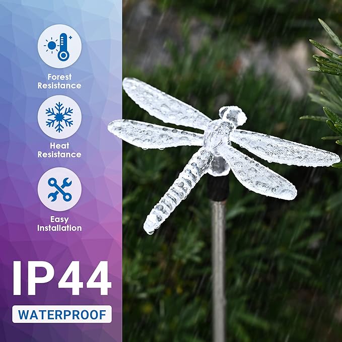 SOLPEX Solar Garden Lights, 3 Pack Solar Butterfly Lights Yard Decorations, Multi-Color Changing LED Bird Light Stakes, Yard Light for Garden, Patio & Lawn Solpex