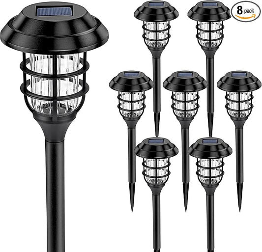 SOLPEX Solar Lights for Outside, Solar Outdoor Pathway Garden Lights Waterproof, Solar Powered Landscape Lighting for Yard, Garden, Pathway, Patio, Porch, Walkway, Driveway, 8 Pack(Cold White) Solpex