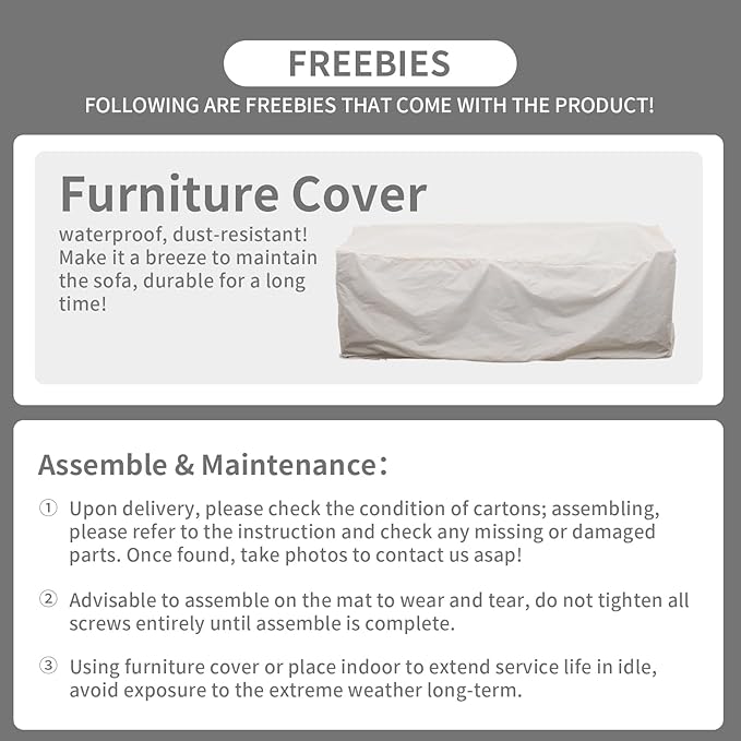 Rattaner 3-Seat Patio Wicker Sofa, Outdoor Rattan Couch Furniture Steel Frame with Furniture Cover and Deep Seat High Back, Blue Anti-Slip Cushion. Rattaner