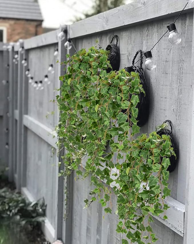 Hollyone Artificial Hanging Plants 35.4" Fake Ivy Vine Faux Ivy Leaves Fire and UV Resistant Hanging Plant Wall Greenery for House Room Patio Indoor Outdoor Home Shelf Office Wedding Decor Hollyone