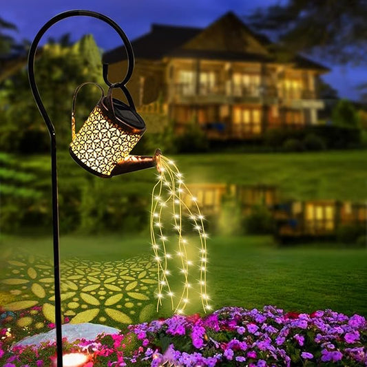 ZKLiLi Christmas Solar Watering Can with Cascading Lights Garden Decorative, Waterfall Outdoor Waterproof, Hanging Solar Lantern, Yard Decor,Gifts for Mom Grandma Women Birthday ZKLiLi