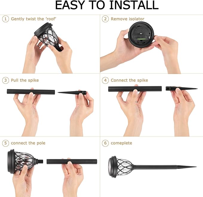 EXCMARK 10 Pack Solar Lights Outdoor Garden Pathway Solar Powered Yard Lights for Walkway Sidewalk Driveway. ExcMark