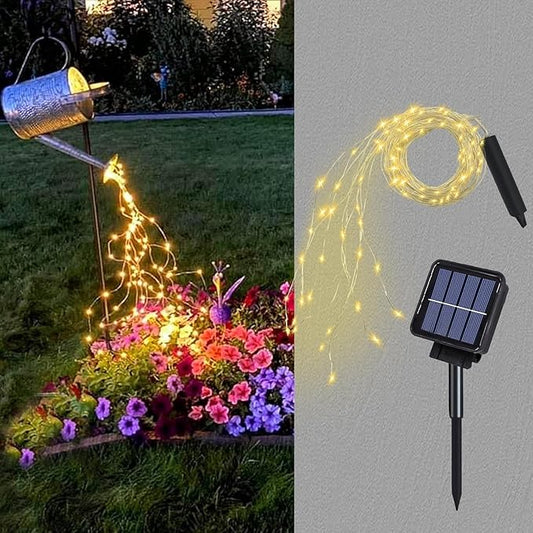 ZNYCYE Solar Waterfall Fairy Bunch Lights Outdoor Waterproof 200LEDs 8 Modes Watering Can Light (NO CAN), Solar Powered String Lights Firefly Vine Garden Decorations Gardening Gifts for Mom ZNYCYE