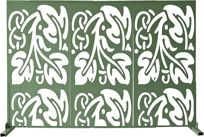 Oakland Living 6 ft. X 4 ft. Green Freestanding Metal Privacy Screen Room Divider Oakland+Living