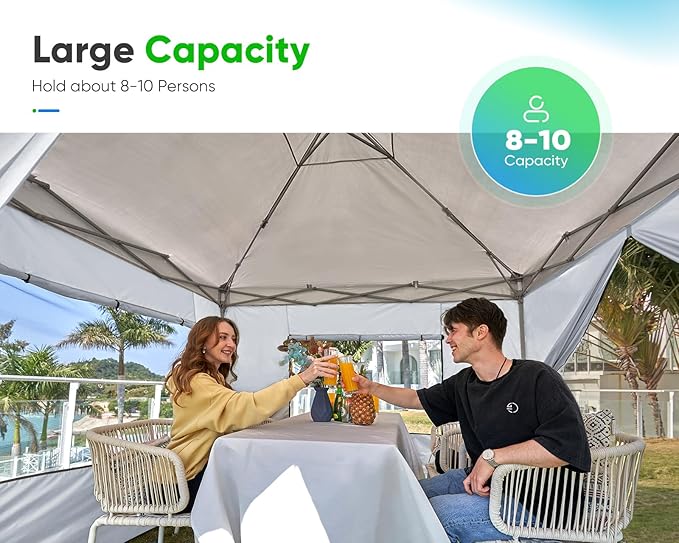 Quictent Privacy 8x8 Pop up Canopy Tent with Sidewalls and Roll-up Ventilated Windows, One Person Easy Setup, Outdoor Commercial Gazebo Shelter Enclosed Waterproof, Bonus 4 Sandbags QUICTENT