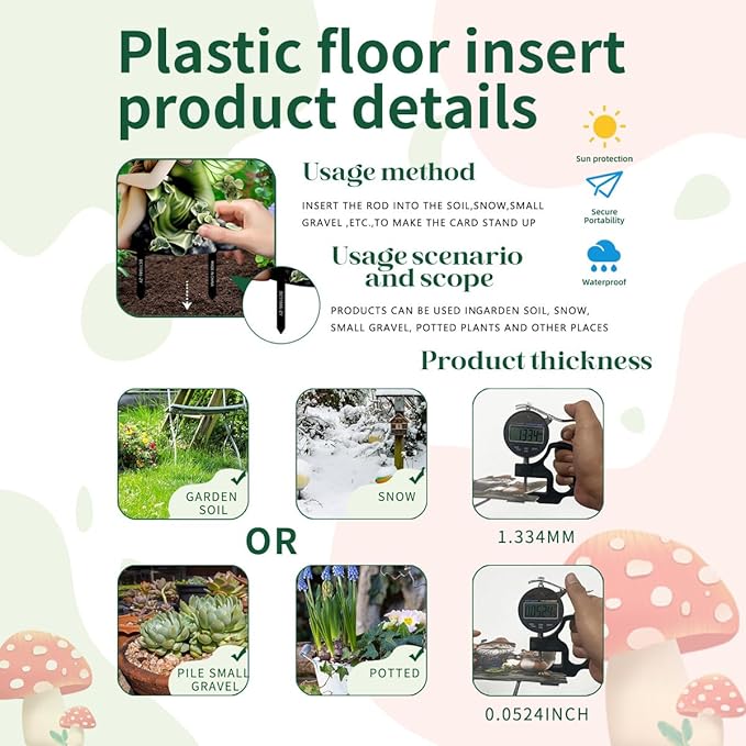 Fairy Garden Stake Decor, Acrylic 2D Garden Fairy Decoration, Fairy Garden Accessories for Outdoor Indoor Yard Lawn Pot Plants (Green Flower Fairy) WGKOMEGE
