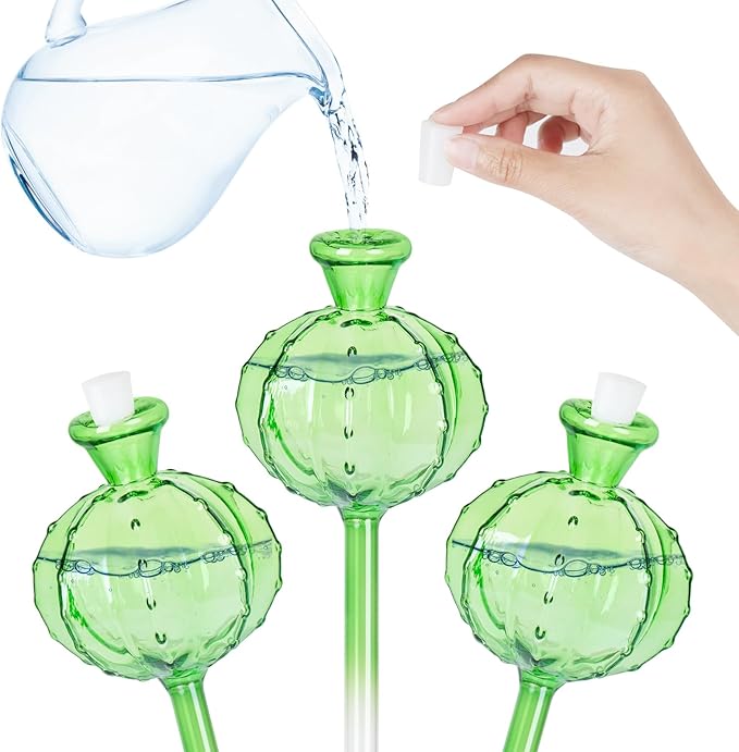 Self Watering Planter Insert. Plant Watering Devices. Plant Watering Bulbs. 3-PCS Plant Watering Globes. Cactus Shape Self Watering Globes KGCCIZI