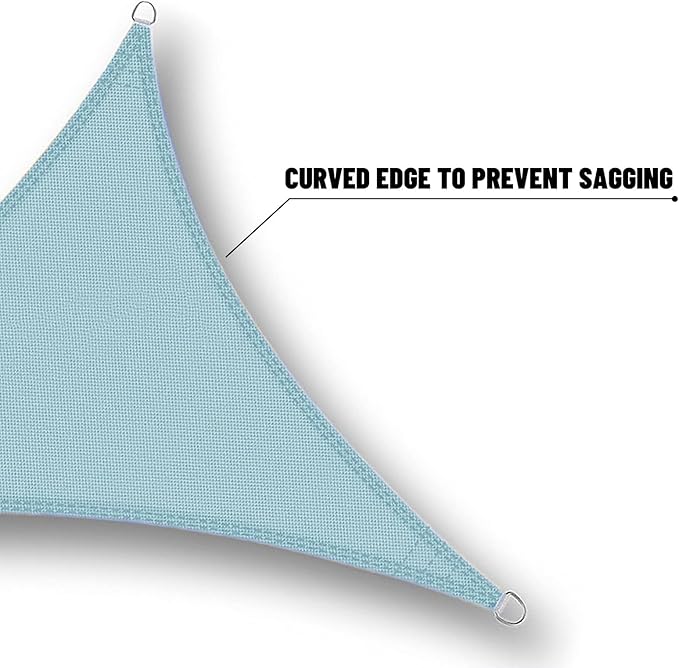 SUNNY GUARD Waterproof Sun Shade Sail 12' x 12' x 12' Sky Blue Triangle UV Block Sunshade for Backyard Yard Deck Patio Garden Outdoor Activities and Facility(We Make Custom Size) SUNNYGUARD