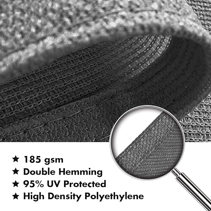 KANAGAWA 14'X14' Dark Gray Custom Size Sun Shade Sail Square UV Block Canopy Cover for Patio Backyard Lawn Garden Outdoor (Customized Available) KANAGAWA
