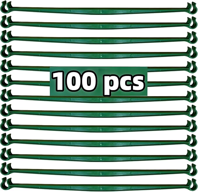 100Pcs Stake Arms for Tomato Cage, 11.8 inch Tomato Stake Connectors, Expandable Support Trellis Connectors for 11mm Stakes for Garden Climbing Plants Vegetables Rootora