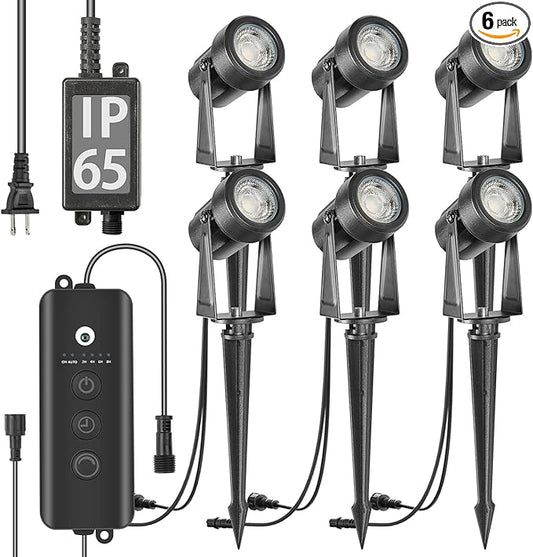 SUNTHIN Outdoor Landscape Lighting with Dusk to Dawn Sensor Controller, 6 Pack SUNTHIN