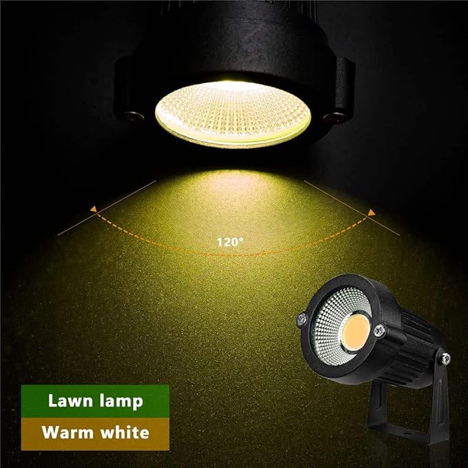 Z LED Landscape Lights,5W Outdoor Pathway Garden Yard Spotlight,IP65 Waterproof Garden Floodlight,Outdoor Spotlight with Stake,UL Cord 5-ft with Plug 3500K Warm White(Pack of 4) Z