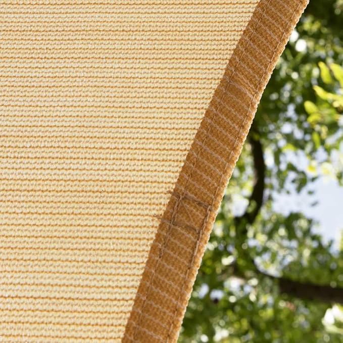 Amgo Custom Size 16' x 18' x 24.1' Beige Right Triangle Sun Shade Sail UPF50+ AGTAPRT12, Order to Make Canopy Awning, 95% UV Blockage, Water & Air Permeable, Commercial Standard (We Customize) Amgo