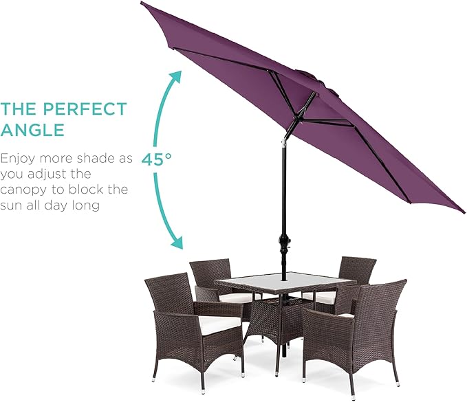 Best Choice Products 10ft Outdoor Table Compatible Steel Polyester Market Patio Umbrella w/Crank and Easy Push Button Tilt BestChoiceProducts