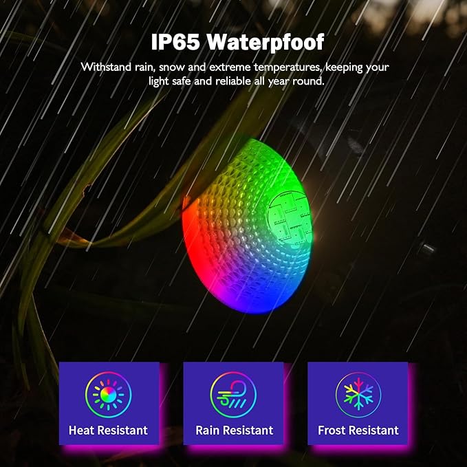 RGBW Low Voltage Landscape Lights, 10W 12/24V Color Changing Landscape Lighting with Remote, IP65 Waterproof Outdoor LED Spotlight for Garden Christmas Halloween, 8 Pack with Connectors REEGOLD