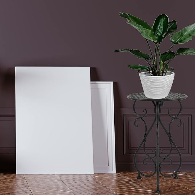 Metal Plant Stands 2 Pack, Heavy Duty Plant Pedestal 17" Tall, Single Flower Pot Holder for Indoor, Outdoor, Patio, Porch, Garden, Balcony, Black BuyNow