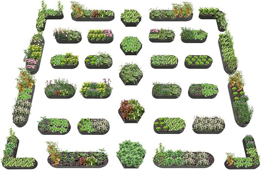 A ANLEOLIFE 33-Pack Deep Root Galvanized Raised Garden Beds Outdoor for Planting Vegetables Flowers Herb, Quartz Grey AAnleolife