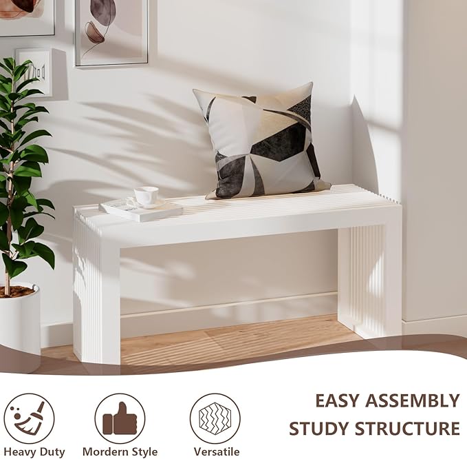 Bamboo Dining Bench, 35 inch Farmhouse Decor Indoor Kitchen Table Bench, Entryway Shoe Rack Bench Solid Bamboo Benches for Living Room, Hallway, Bedroom, Bathroom HEALTHYYOU